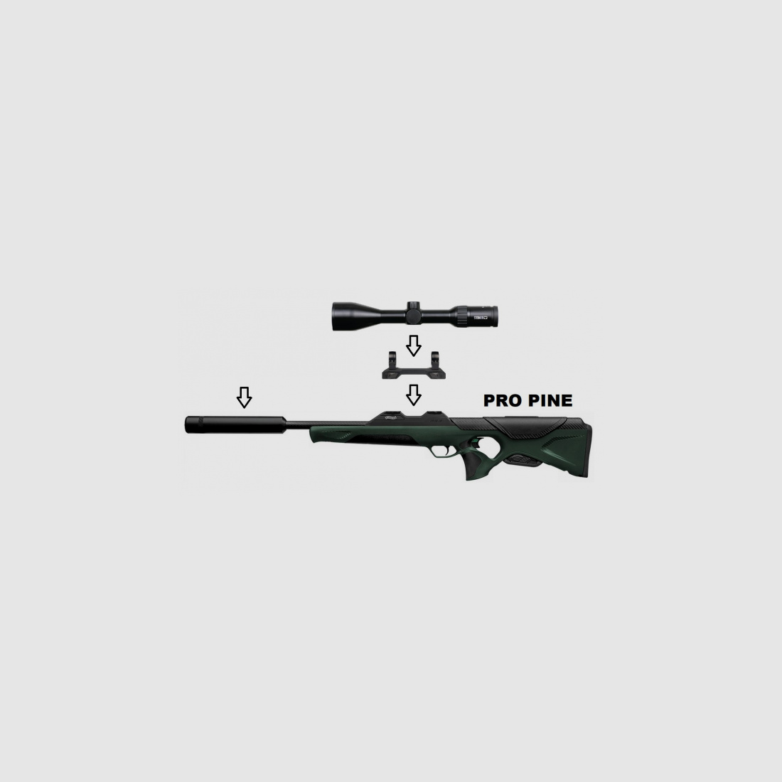 Walther RS3 Pro Pine + Steiner 3-12x56 + Demper + ... / Compleet pakket