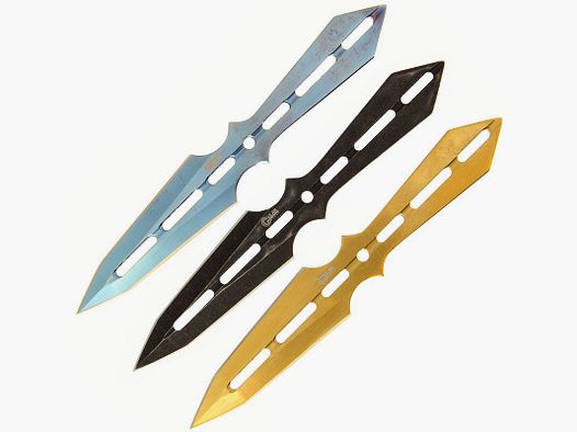 Set de cuchillos arrojadizos 3 colores incluido bolso