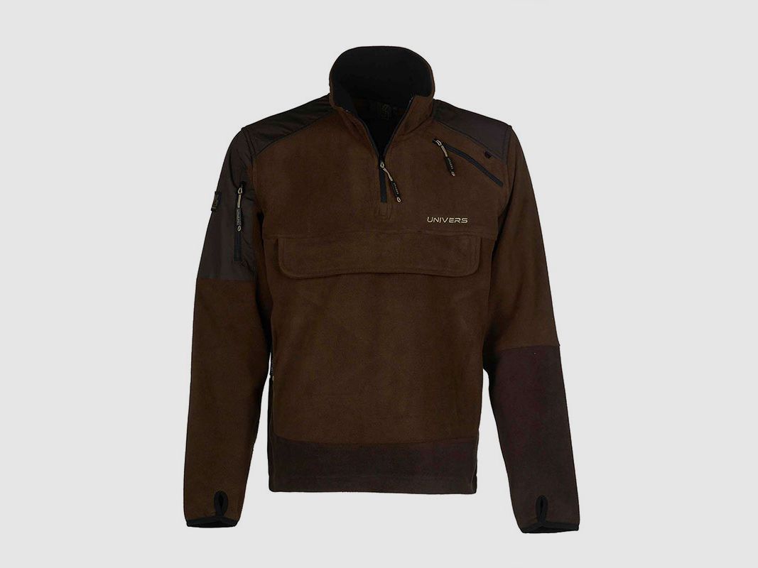 UNIVERS – HUNTING FLEECE PULLOVER BORMIO Green/Brown, image 1 of 5