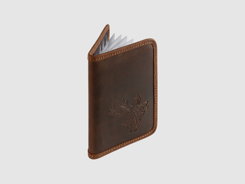 Porte-documents en cuir avec motif de cerf