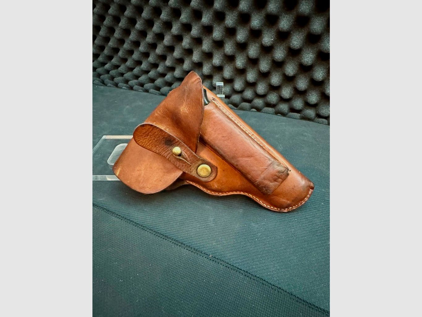 Funda de cinturón de cuero, Walter PP y PPK, marrón, vintage, retro, coleccionista