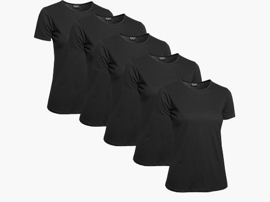 Clique T-Shirt Damen 5er-Pack Schwarz