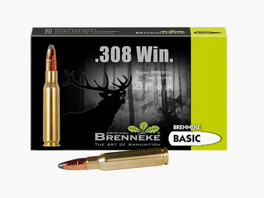 BRENNEKE Kugelpatronen .308Win BASIC 20 Stk  10,7g/165grs