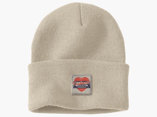 Gorro de Punto Carhartt con Parche de Corazón para Mujeres Leche de Avena