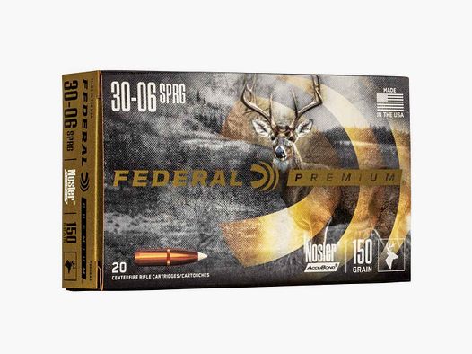 .30-06 Spr. Premium Nosler Accubond 9.7g/150grs. Federal Ammunition