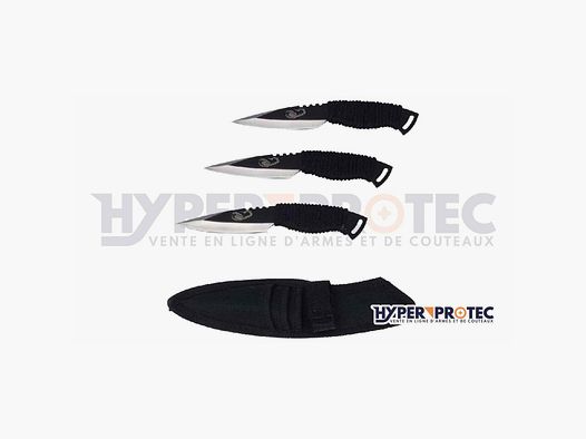 3 couteaux de lancer Perfect Point Black Spider
