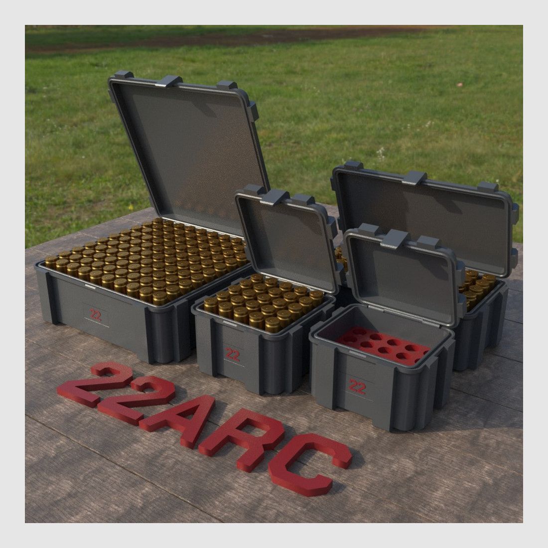 Filamelt Munitionsbox / Ammo Box .22 ARC – Patronenbox ‘Klappdeckel’ – 20 / 25 / 50 / 100 Runden