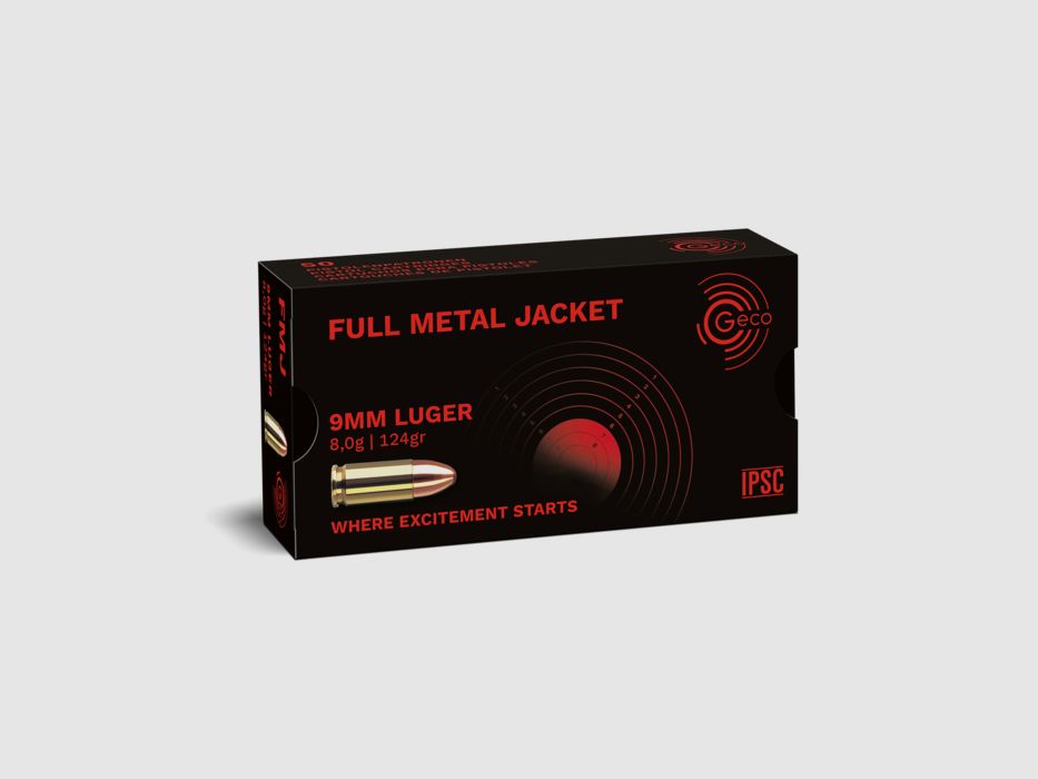 Munition 9 PARA GECO BA 13 FMJ 8,0 g Serie: V070