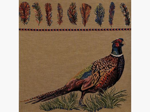 Lovergreen cushion motif cushion pheasant + feather illustrations