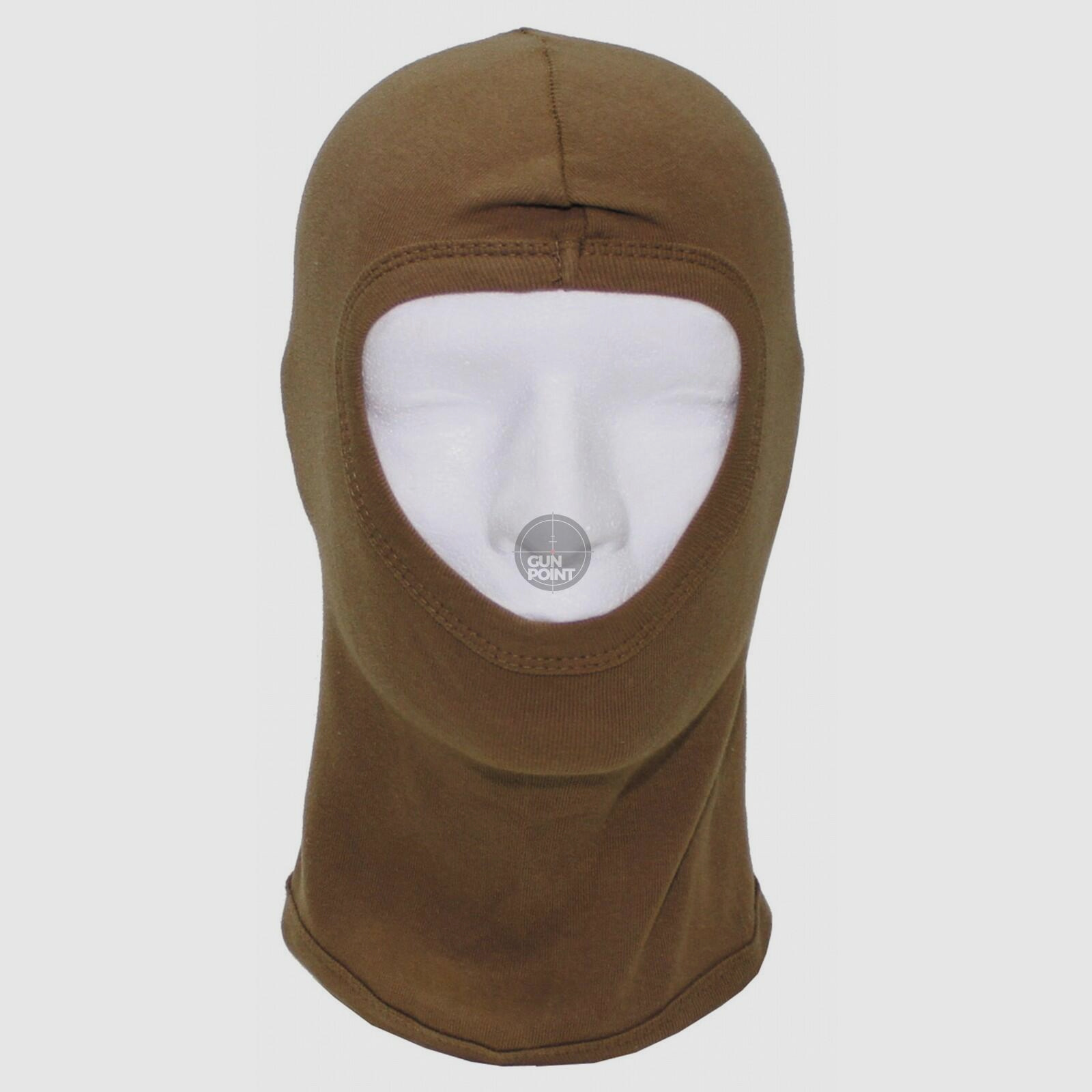 Balaclava, 1-Loch, dünn,coyote tan, 100 % Baumwolle