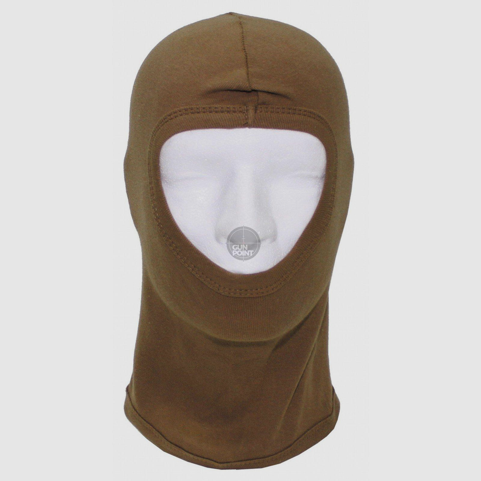 Balaclava, 1-Loch, dnn,coyote tan, 100 % Baumwolle