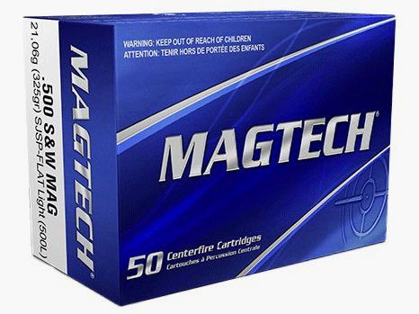 BOX OF 20 CARTRIDGES MAGTECH 500 SW MAG 325GR SJSP FLAT LIGHT LOADING 500L