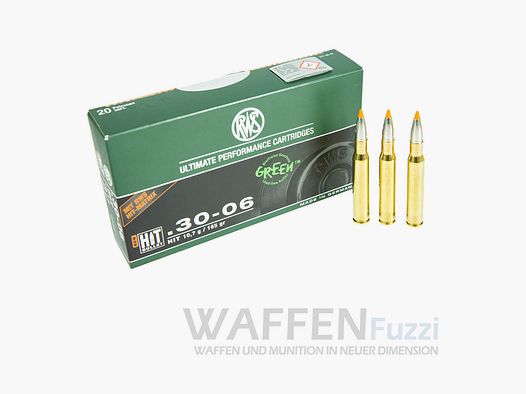 RWS Büchsenpatronen Kaliber .30-06 HIT BULLET GREEN 165grs