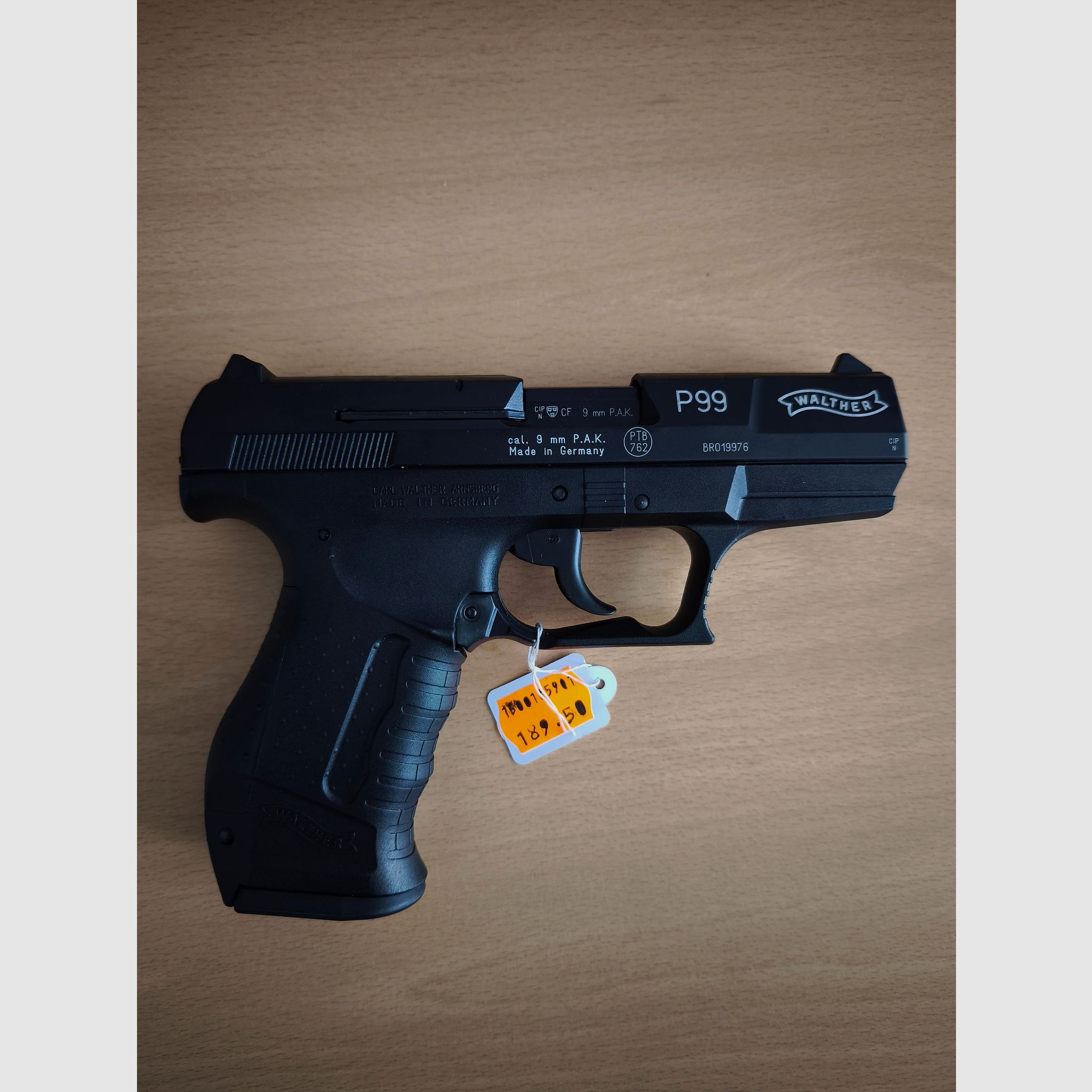 bijna nieuwe Walther p99 Schreckschuss Pistole 9mm P.A.K (de verzending is voor mijn rekening)