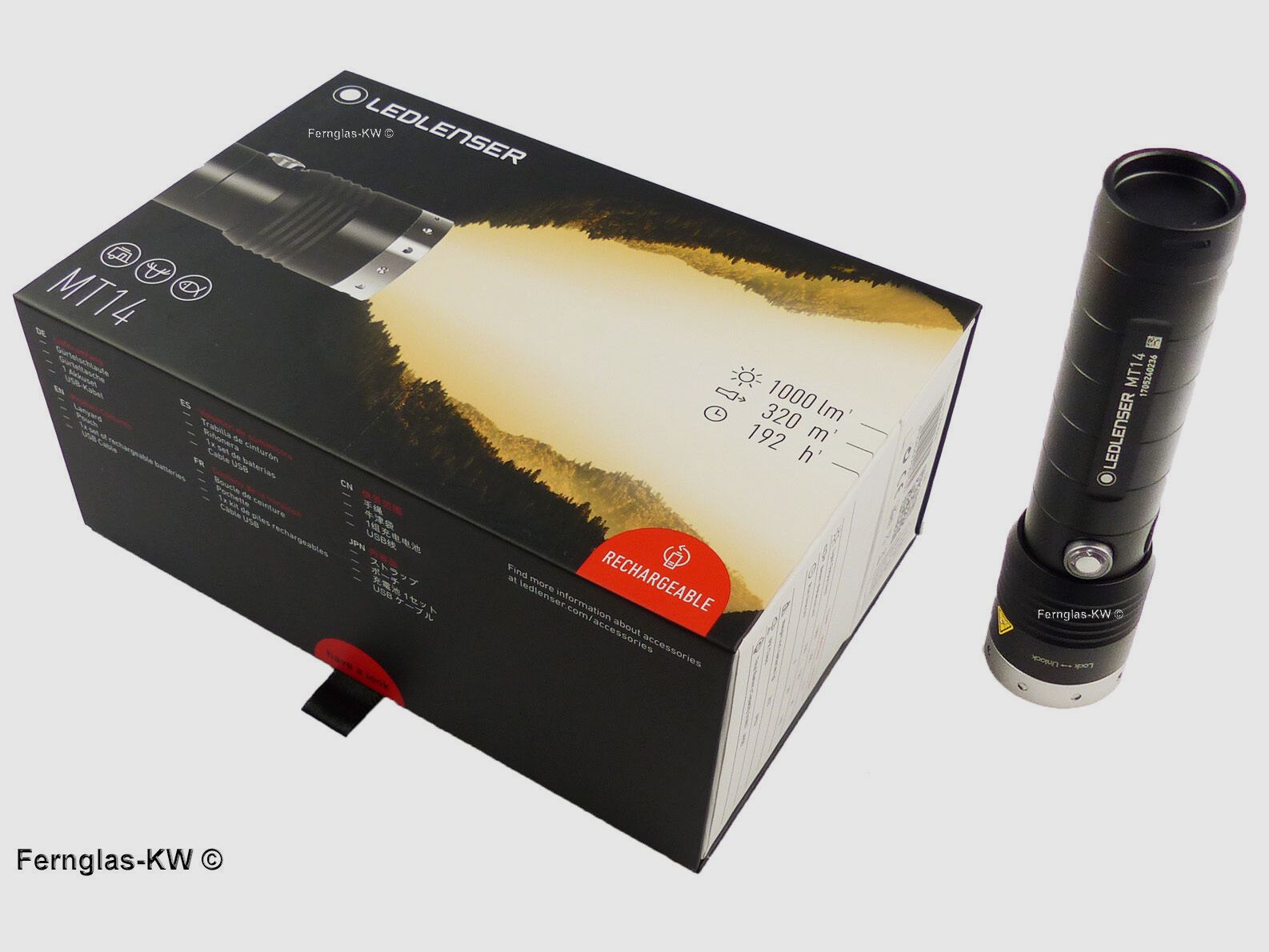 Ledlenser 500844 Geschenk Box LED Akku Taschenlampe MT14 Leuchtkraft 1000 Lumen