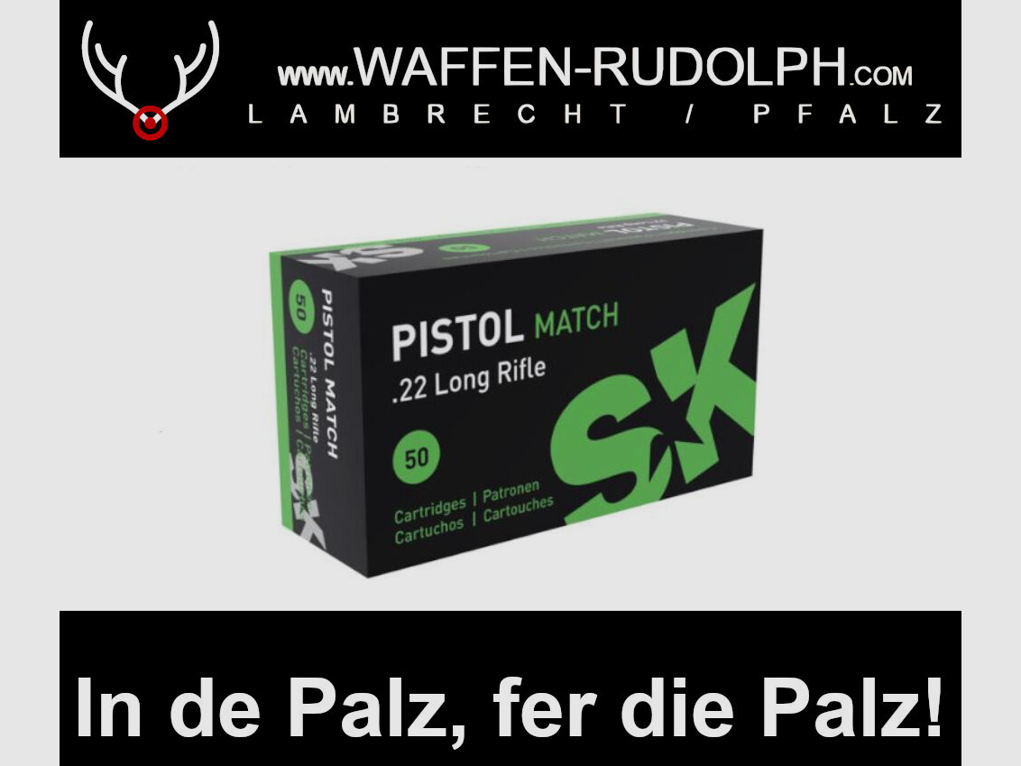 SK Pistol Match .22 lr. Opakowanie: 50 strzałów *Wymagane zezwolenie EWB