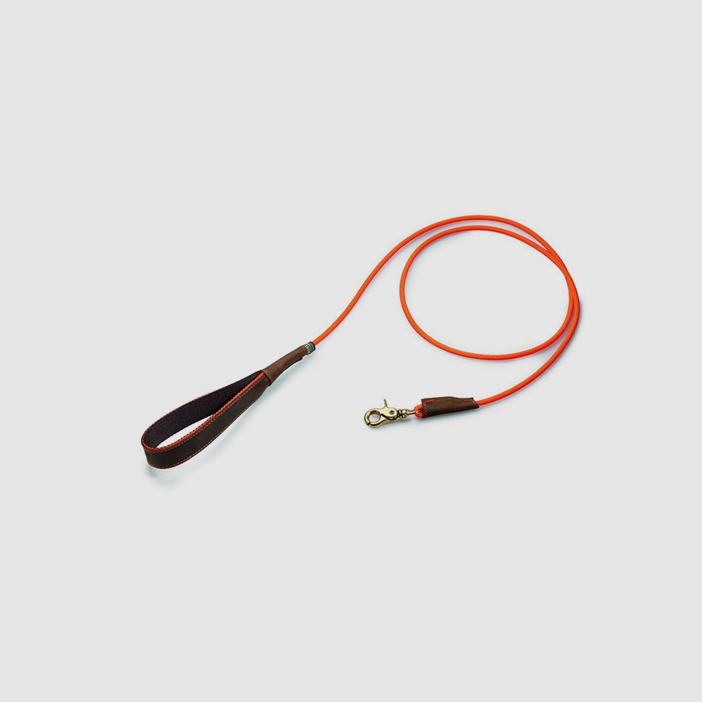 DOG LEASH IN NYLON/LEATHER ORANGE R2198, image 2 of 2