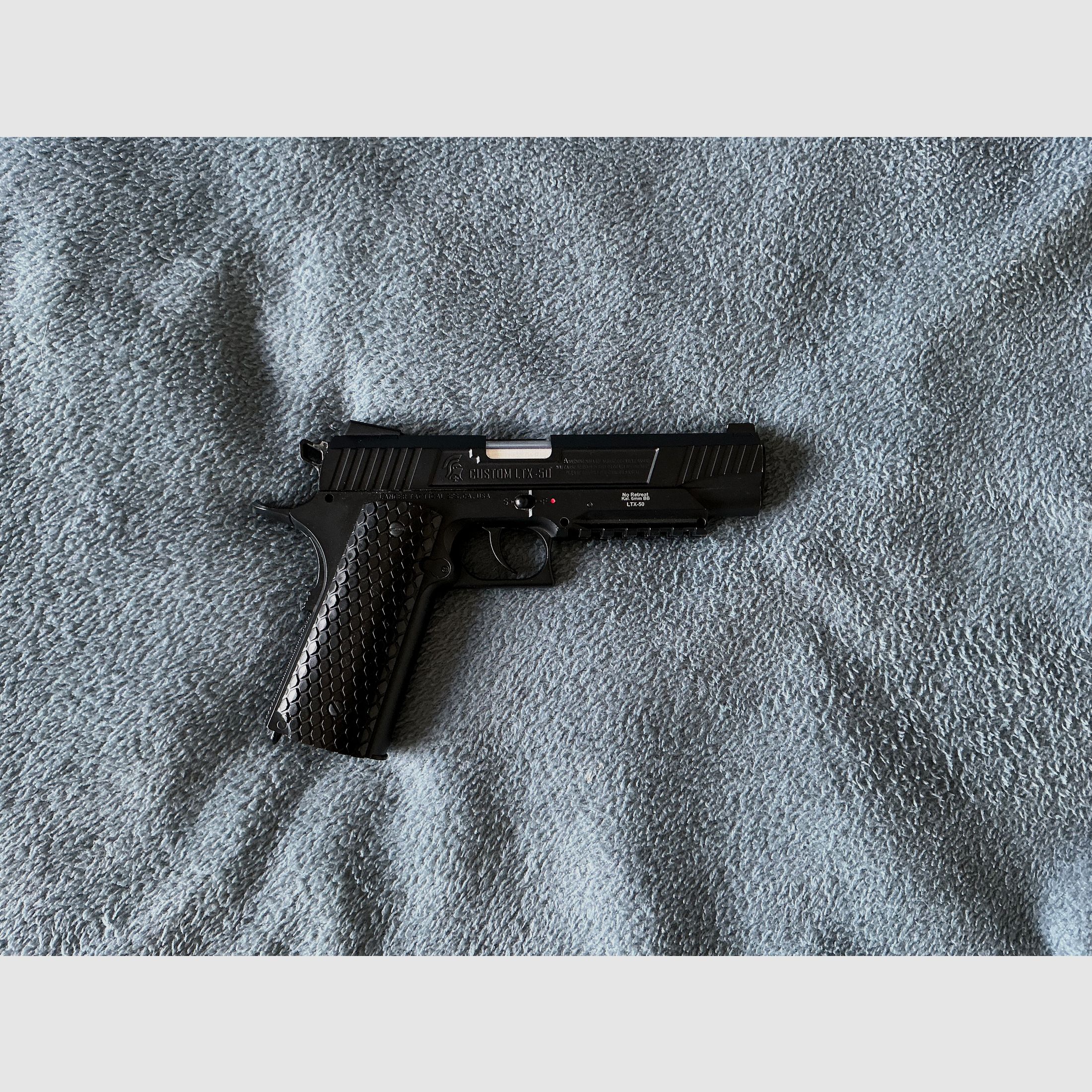 Lancer Tactical LTX-50B 1911 Black, CO2, GBB, Airsoft, Pistole, 1,5 J, Blowback, Metallpistole