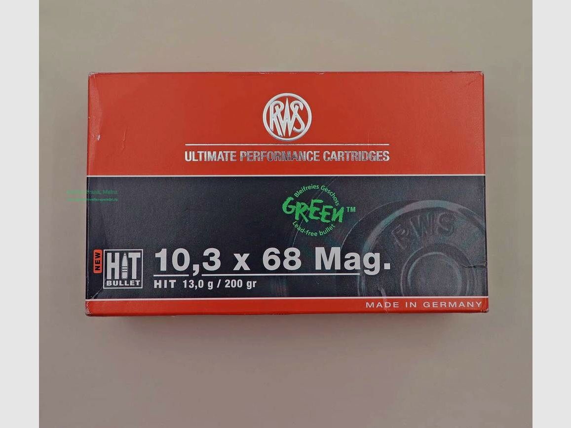 RWS (WZd.Fa.Rottweil) rifle cartridges 10.3x68Mag