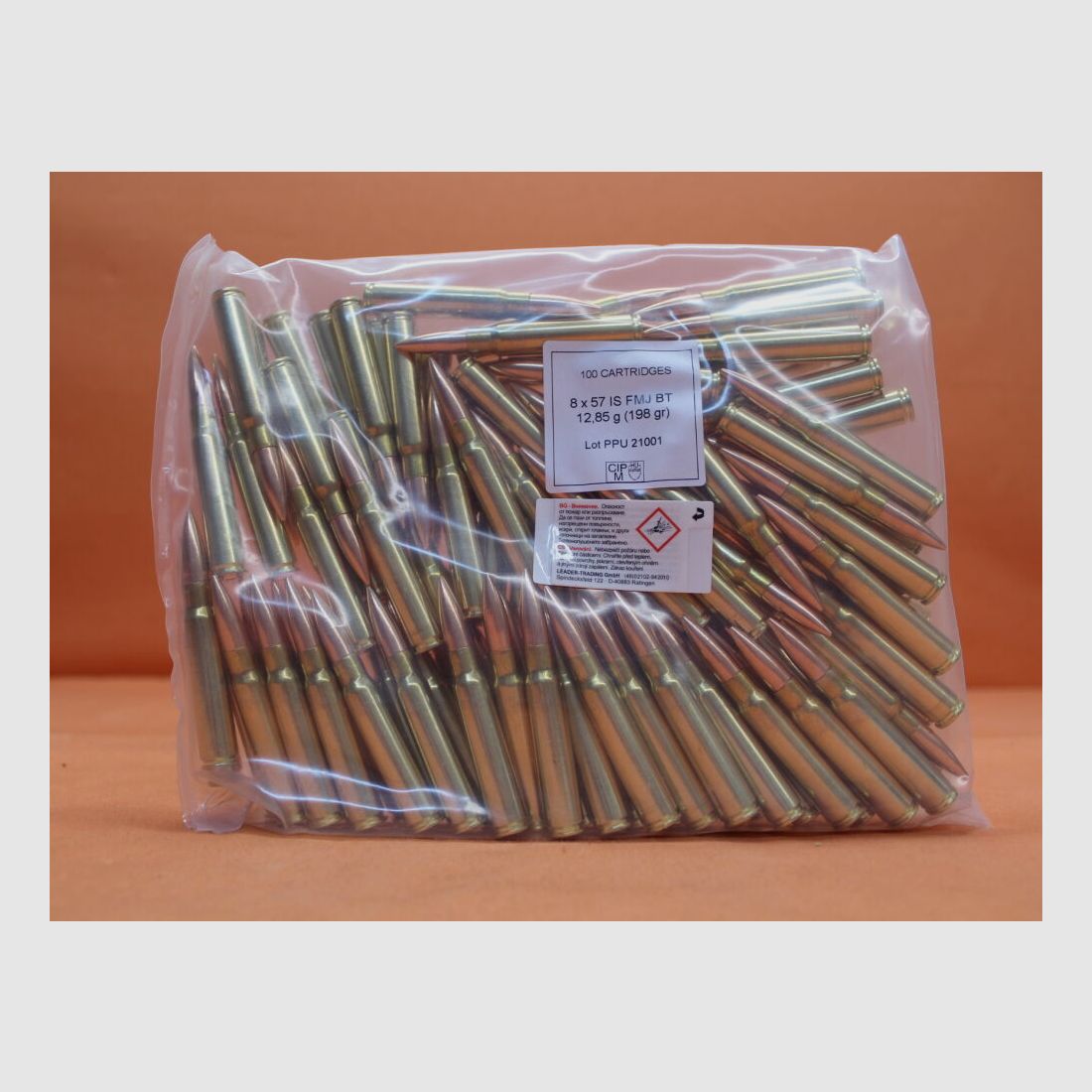 PPU Prvi Partizan Patronen 8x57JS Prvi Partizan 198grs FMJ-BT (A-213B) VE 100 Patronen (Bulk-Pack)/ 12,85g Volle Mantel-Torpedoachterkant