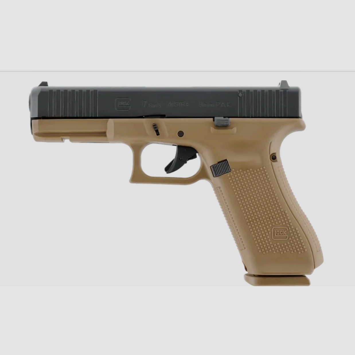 Umarex 311.02.04 GLOCK 17 Gen5 9 mm P.A.K., Coyote Schreckschusswaffe Pyro