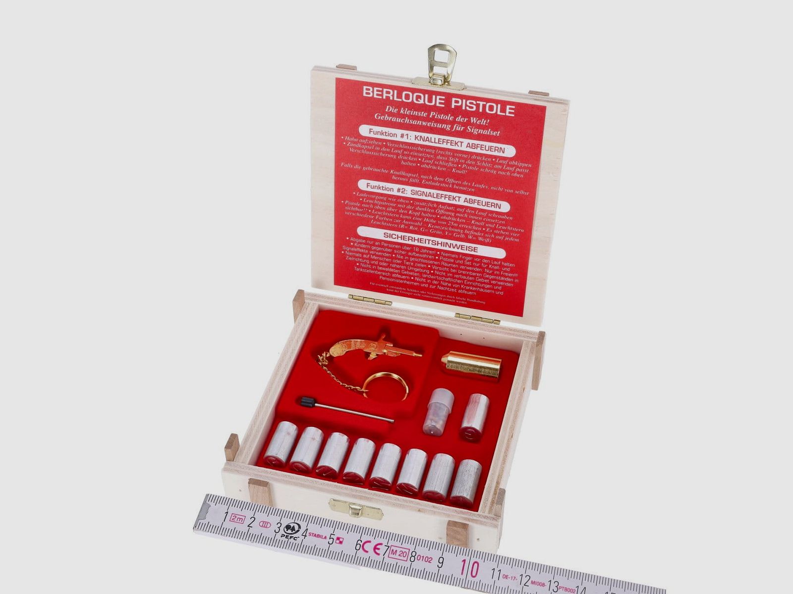 Berloque Kleinste Pistole der Welt Schreckschuss Pistole 2 mm als Signalset 24 Karat vergoldet, Bild 4 von 8