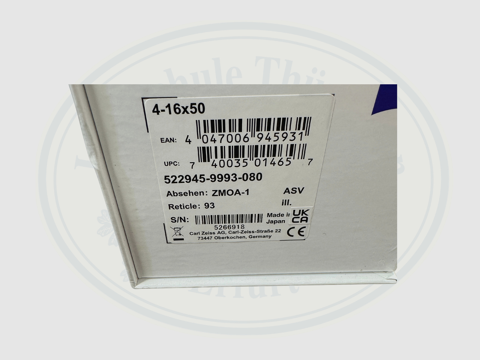 ZEISS Zielfernrohr Conquest V4 4–16x50 Neuware aus Geschäftsauflösung