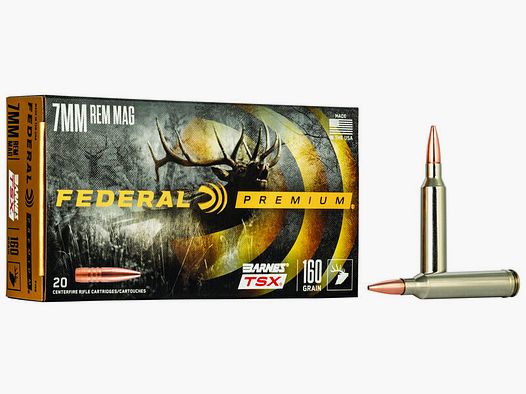 Federal Premium Barnes TSX 7mm Rem. Mag. 160GR HP 20 cartridges