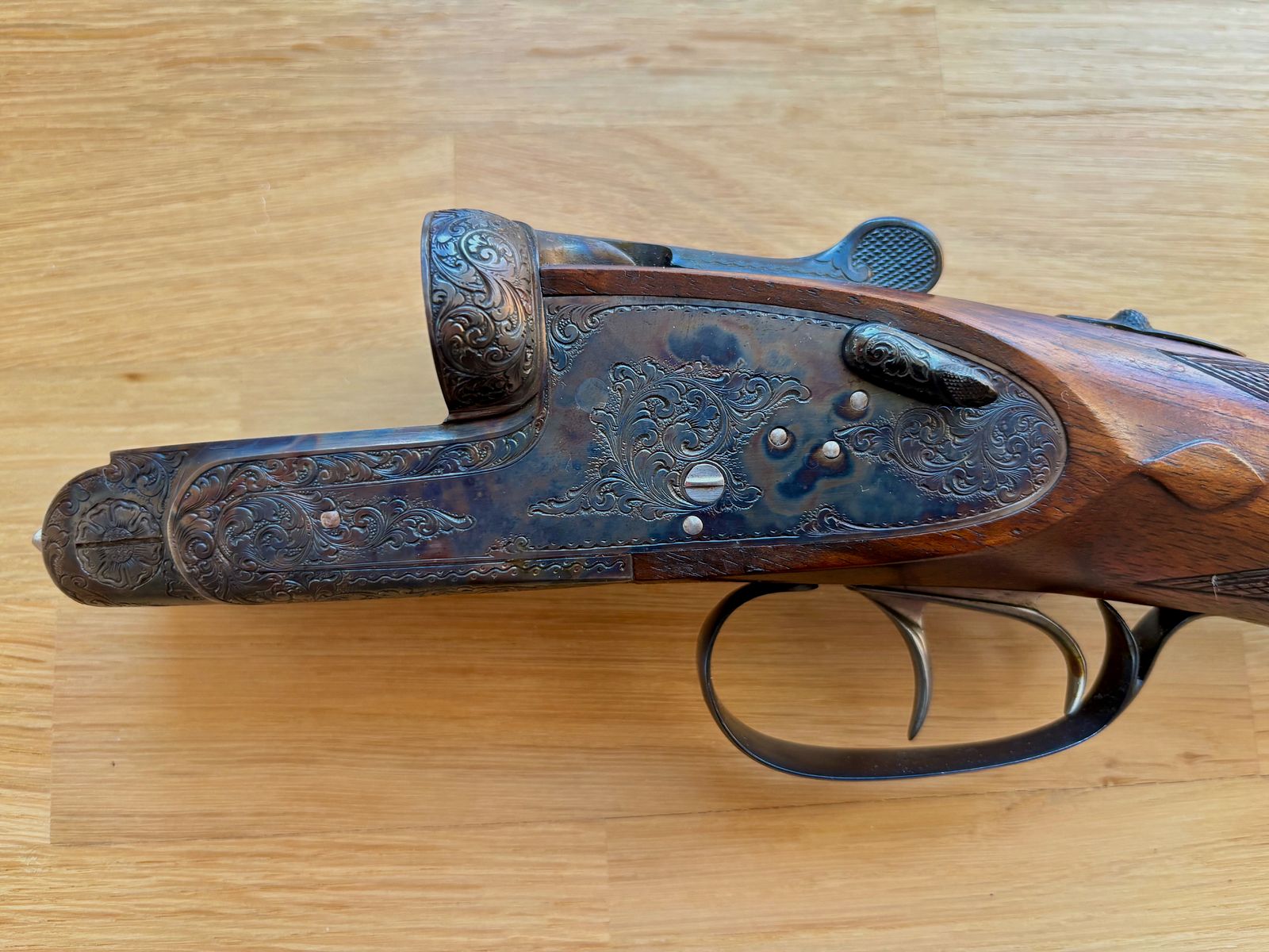 Grulla Seitenschloss Querflinte - Modell 215 - Cal. 12/70 - ejecución de alta calidad - año de fabricación 1977