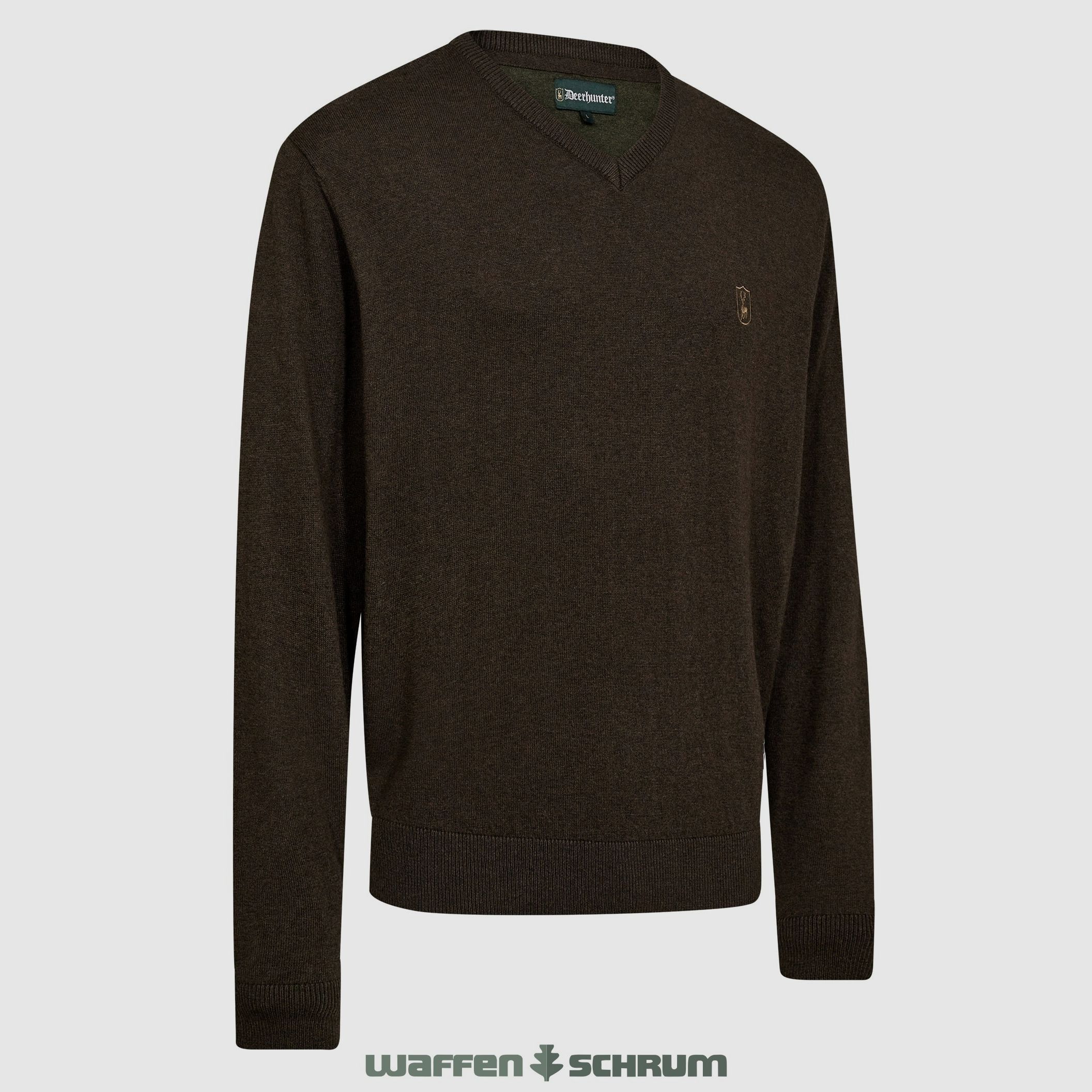 Deerhunter Pullover Harrington V-hals Bruin Melange