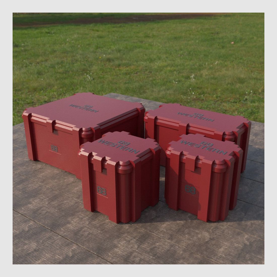 Filamelt Munitionsbox / 6.8 Western (Winchester/Browning) / ‘Klappdeckel’ / Patronenbox, Ammo Box