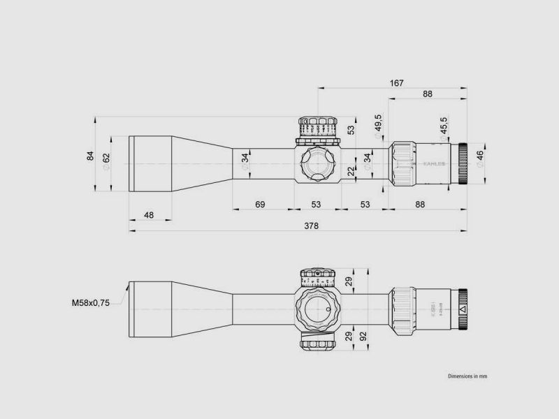 KAHLES ZF m. Leuchtabsehen (1. BE) 5-25x56 K525i ccw rechts Abs. SKMR   (34mm)