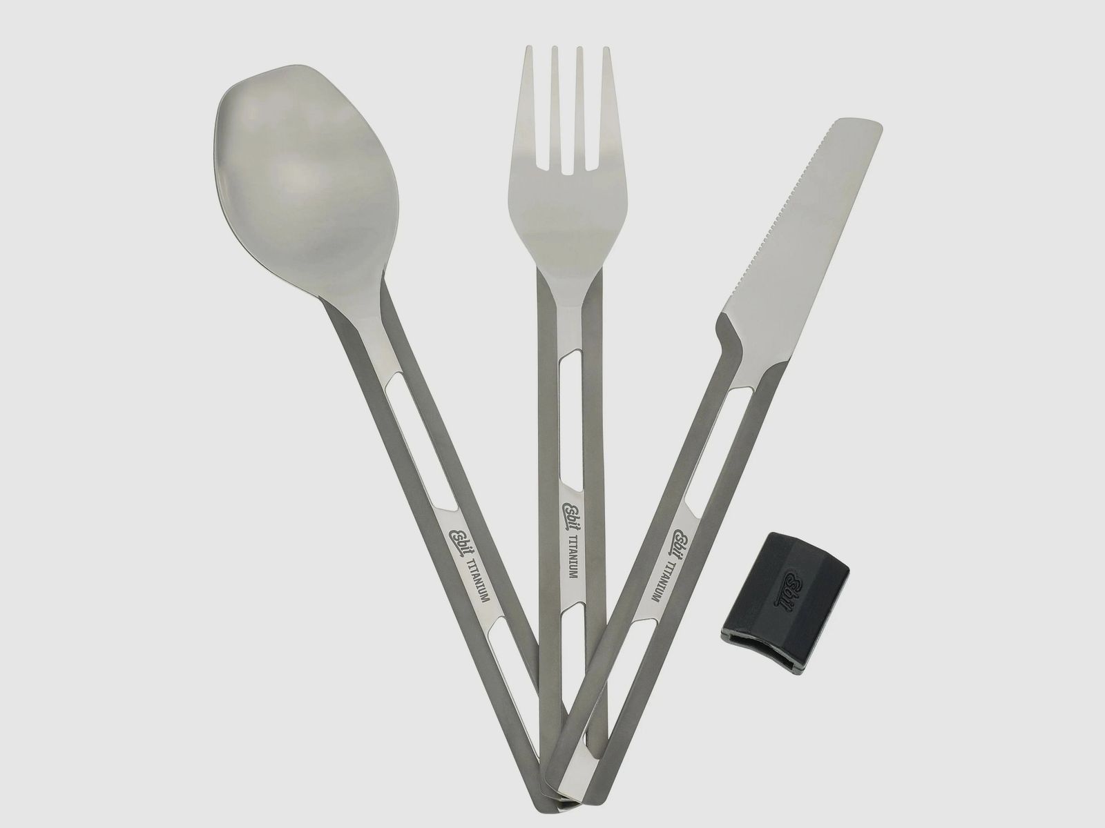 Esbit Esbit Titan Besteck Set dreiteilig mit Silikonmanschette