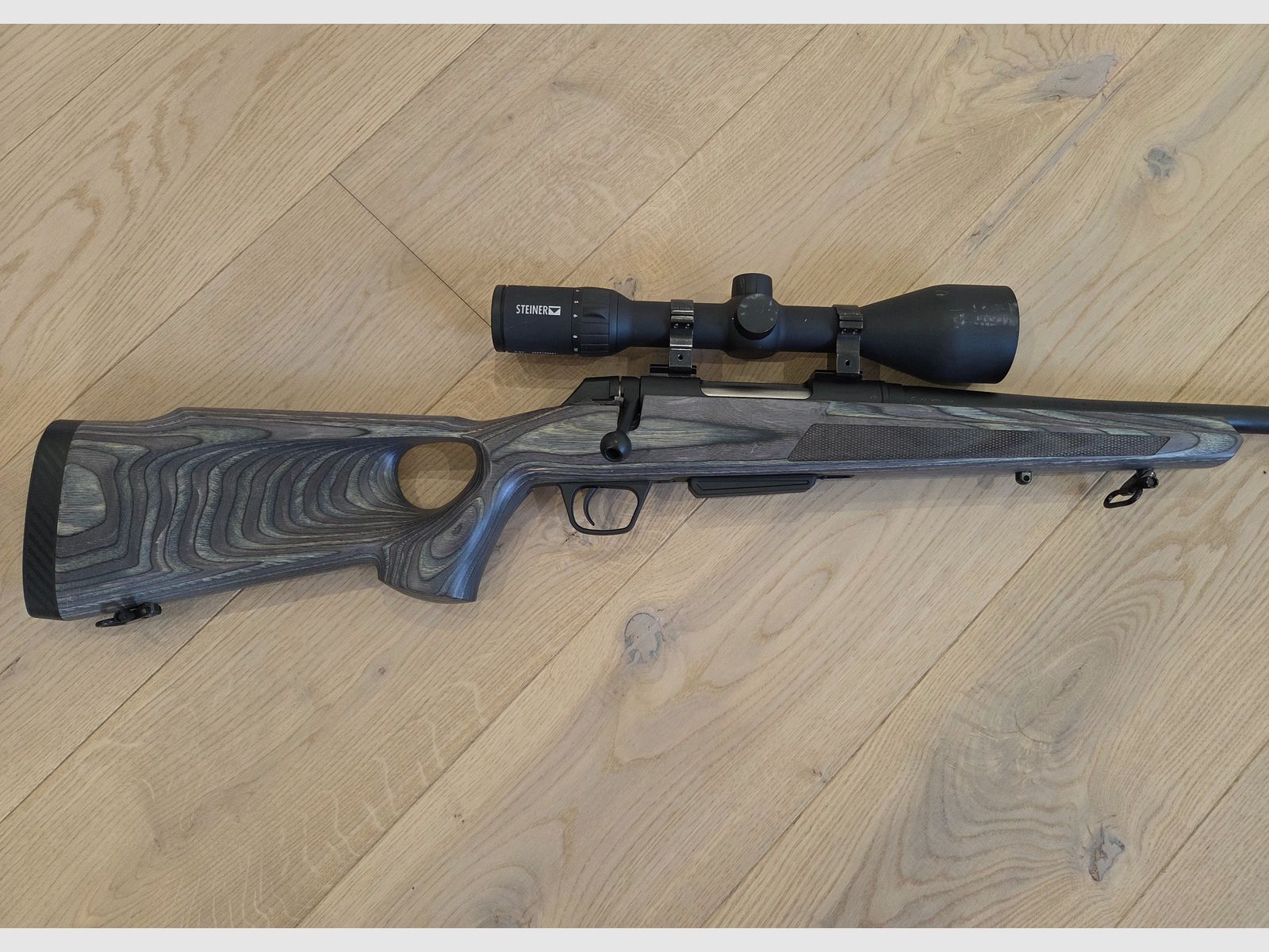 Winchester XPR repeating rifle in .308 with Steiner Ranger scope and silencer