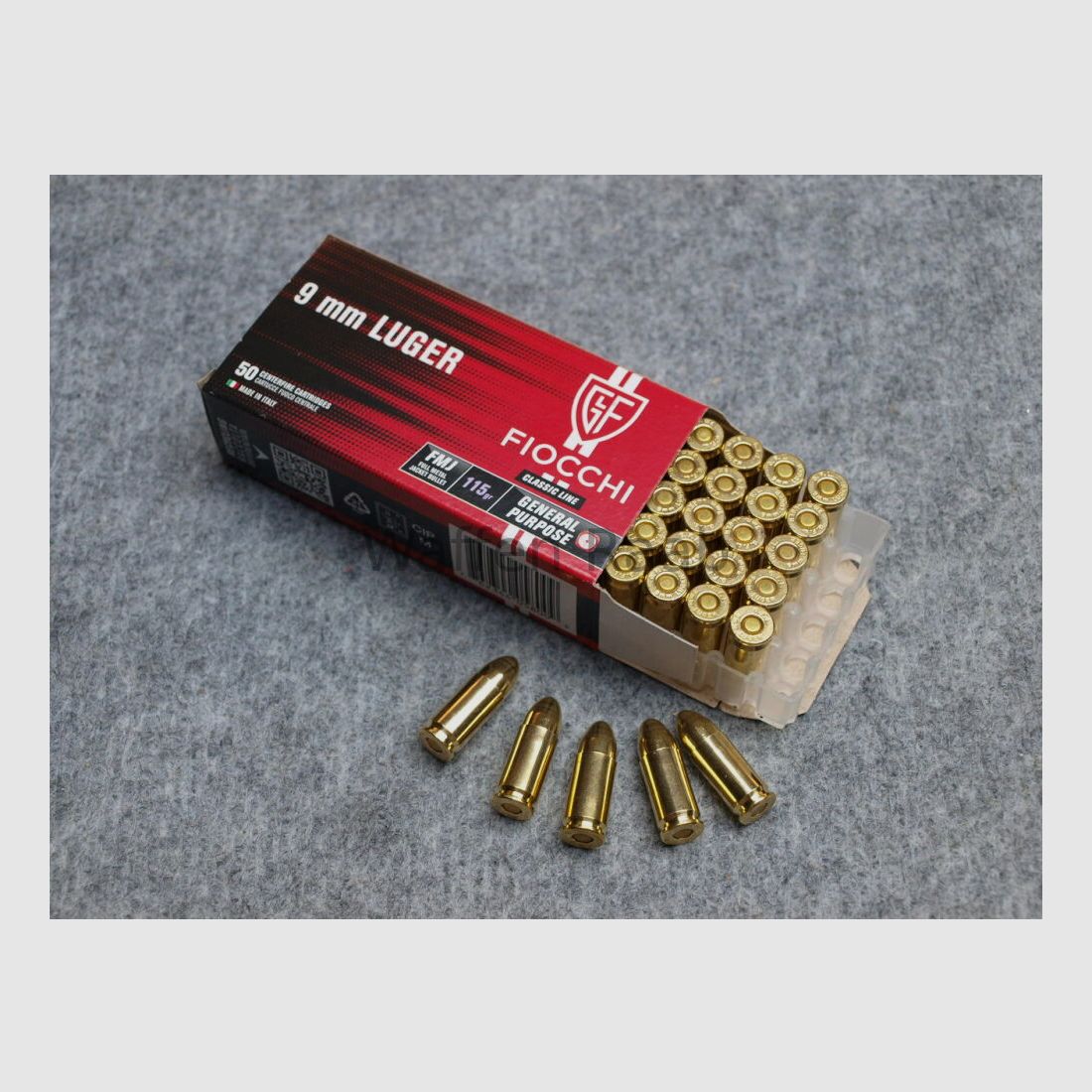 Fiocchi 9mm Luger Fiocchi 9mm Luger FMJ 115grs.