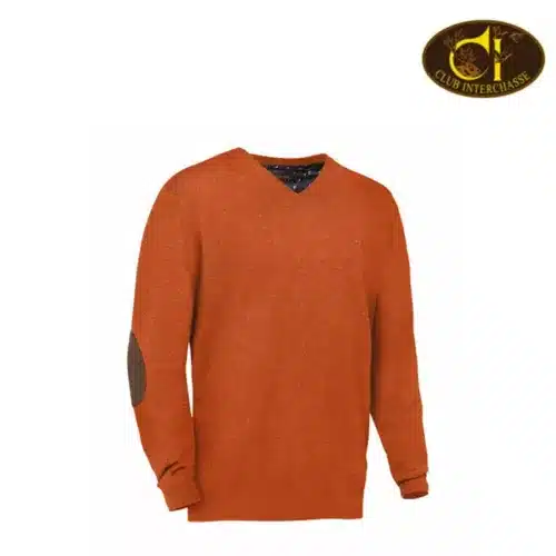 Maglione a collo a V Welson Club Interchasse arancione