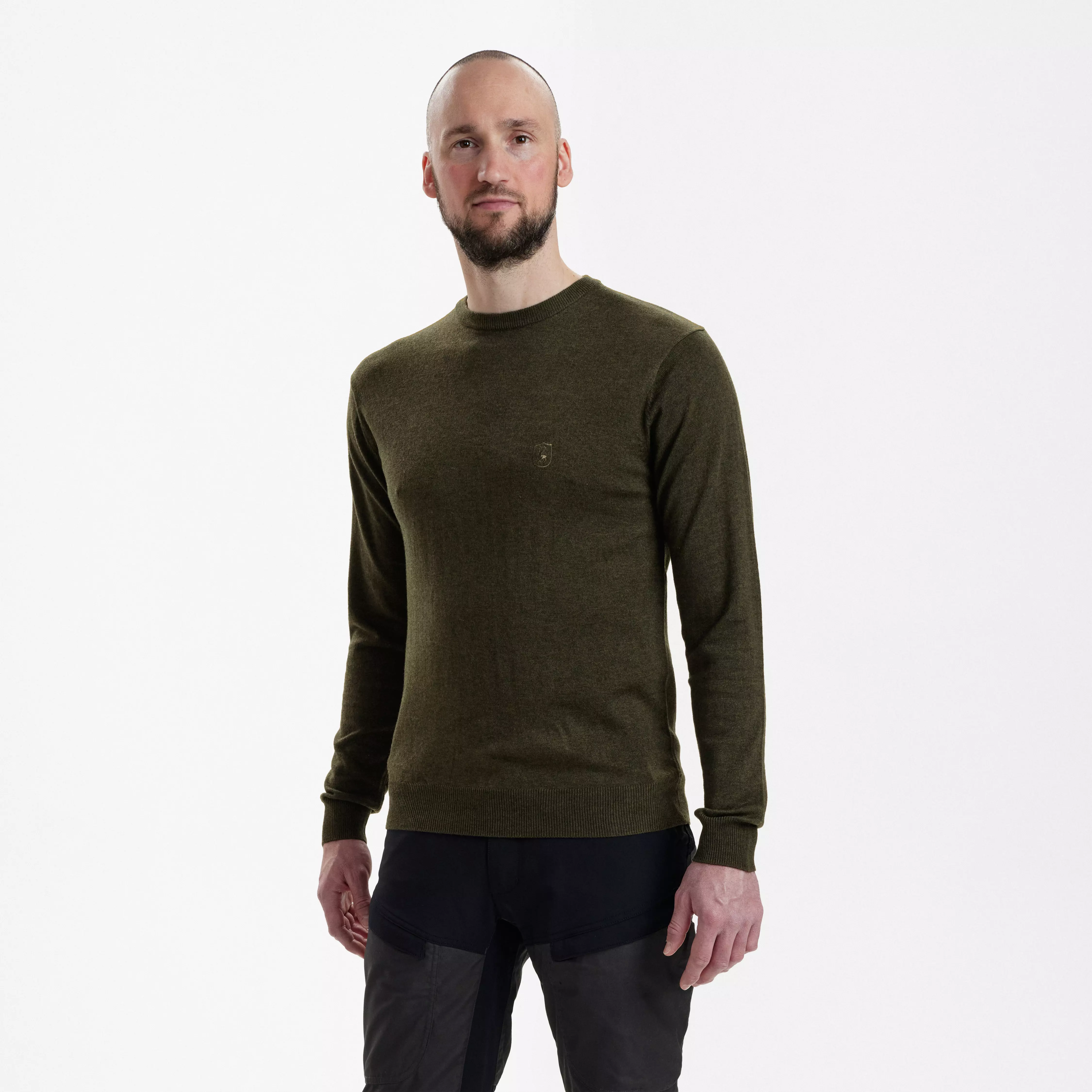 Kingston pull à col rond - Green Melange, image 1 sur 5