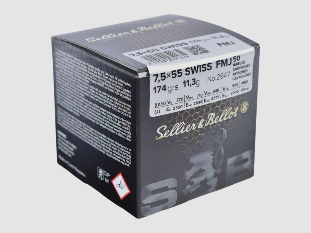 Sellier & Bellot 7,5x55 FMJ 174grs / 11,3g