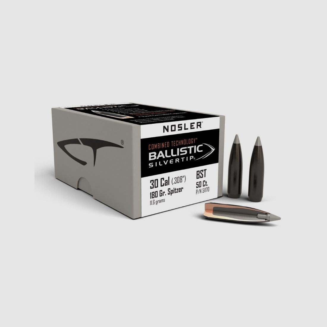 Nosler Hunting Cal. .308 Ballistic Silvertip / 180 Grain #51170