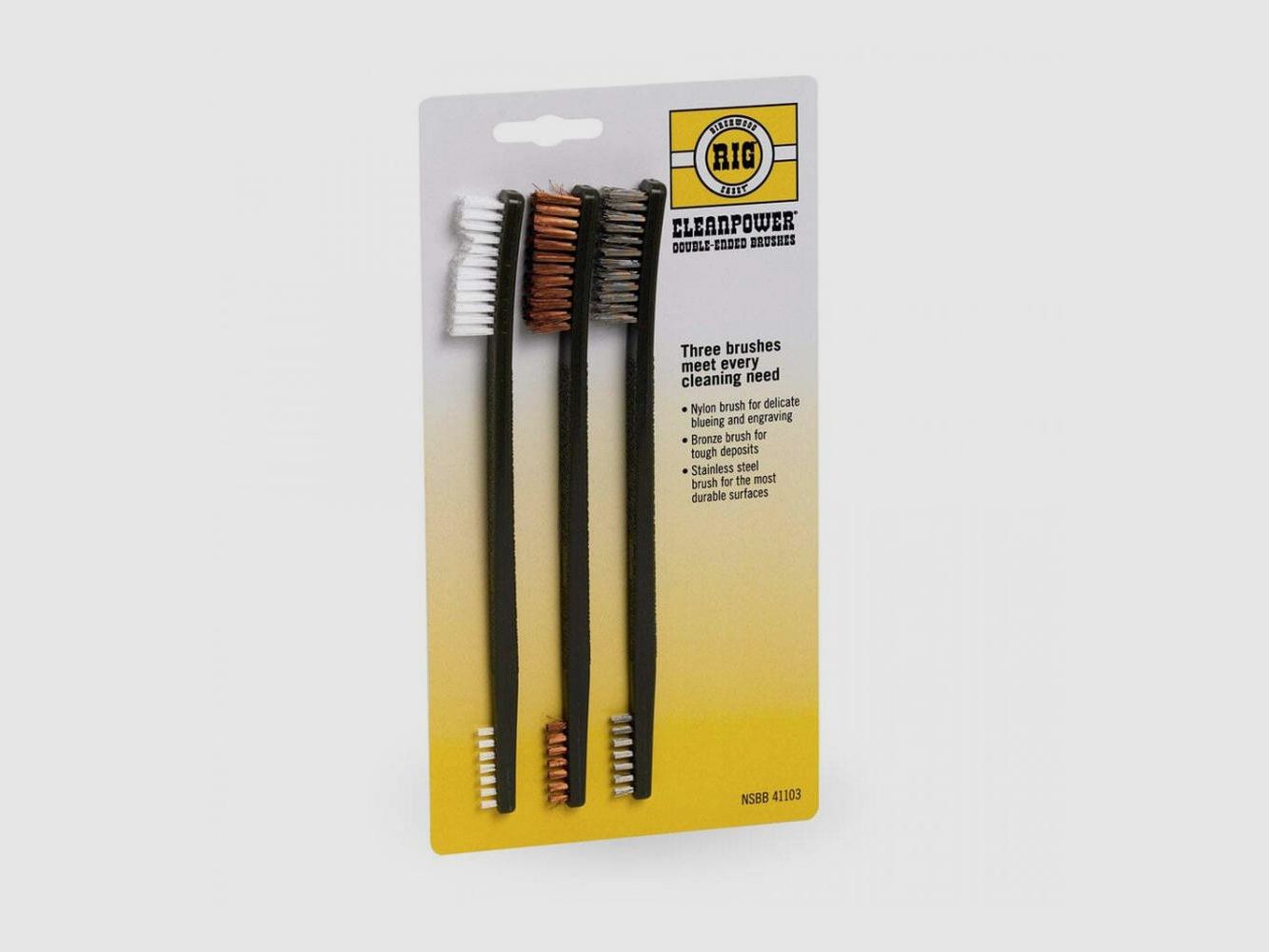 Set van 3 Birchwood-Casey Reinigingsborstels - Staal en Nylon - Voor Nauwkeurige Onderhoud van Vuurwapens, afbeelding 1 van 4