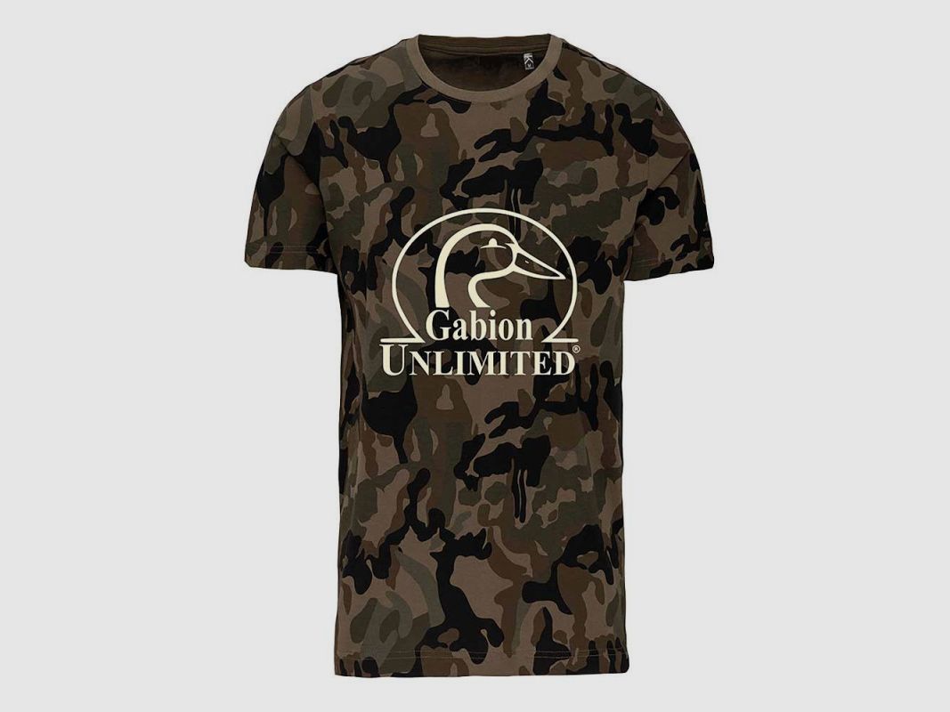 T-Shirt Camouflage Woodland Baumwolle 145g klassische Schnitt