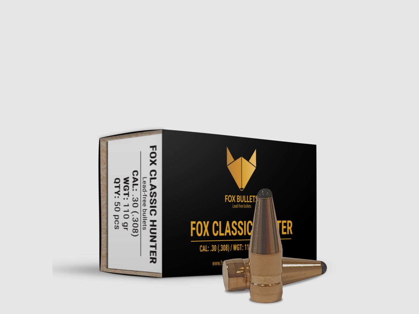 Fox Bullets Classic Hunter .308 7,1 g / 110 gr bleifreie Geschosse – 50 Stück