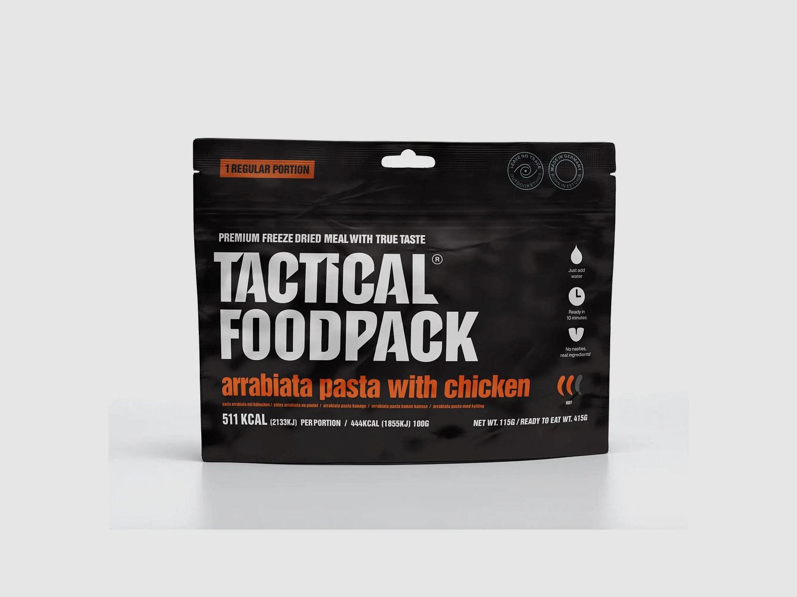 Tactical Foodpack piatto principale pasta arrabiata con pollo