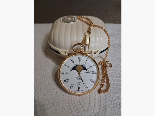 Taschenuhr Royal mit Mondphase und Datumsanzeige 