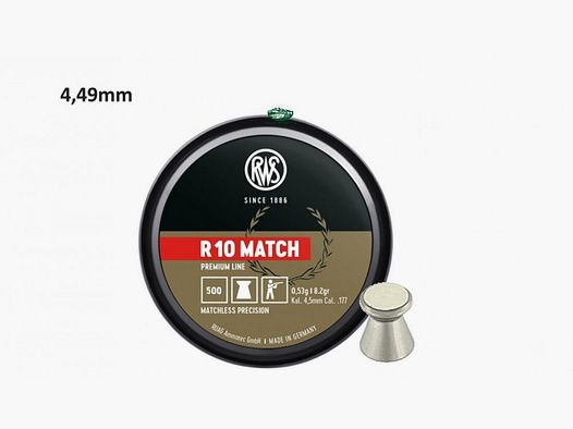 RWS Bullets R10 MATCH cal. 4.49mm 0.53gr