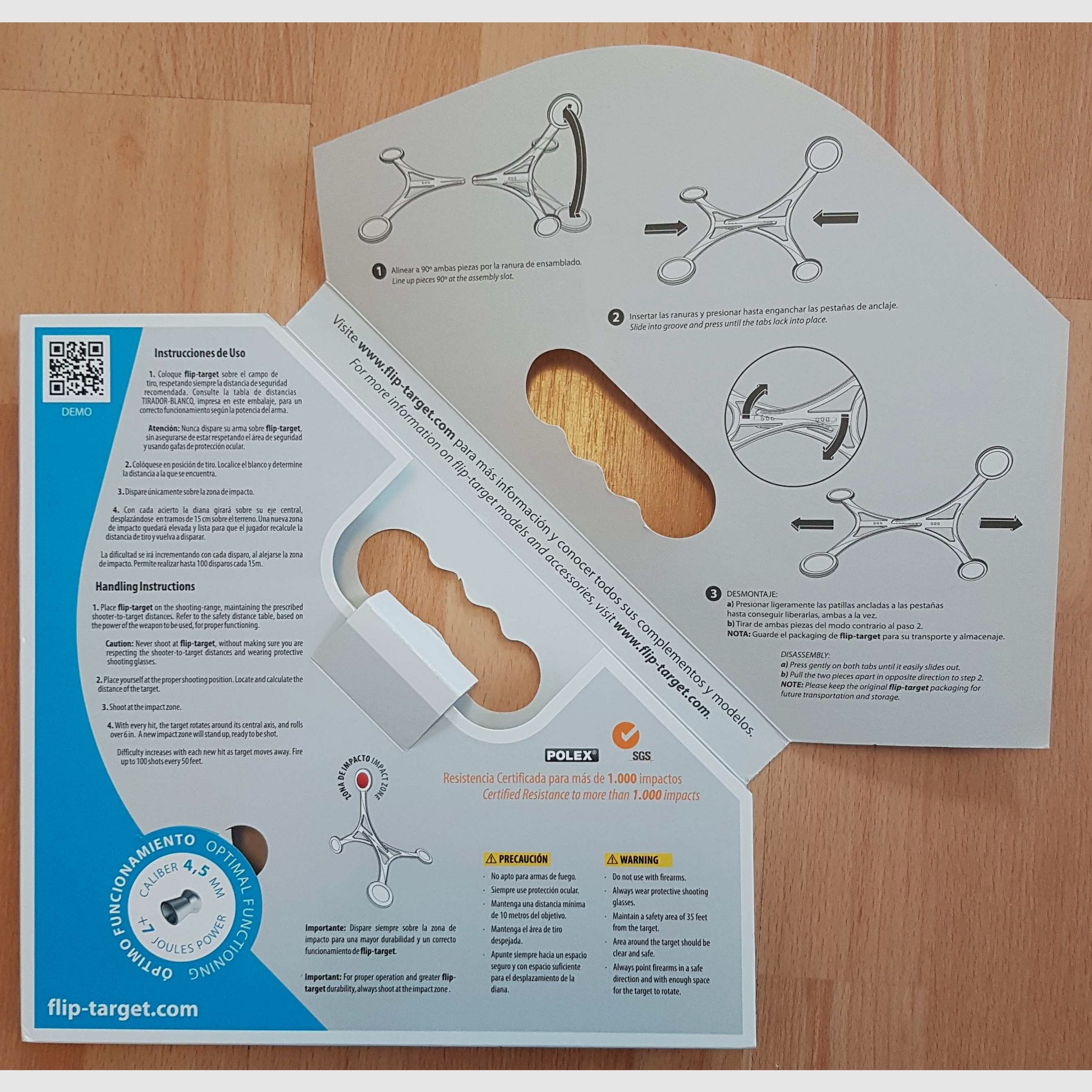 Flip-Target Überroll-Zielscheibe Cadet Shot für Kaliber 4,5mm/.177
