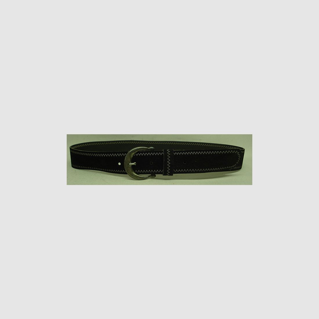 Velour-Leder 76 cm Länge - schwarz weiße Zackenumrandung
