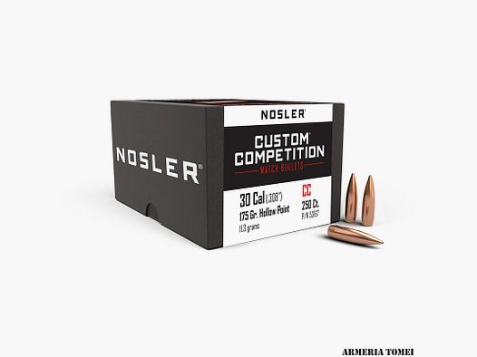 NOSLER – BULLETS – CUSTOM COMPETITION 30 CAL (.308″) 175GR HPBT / 11.3GR (250 PCS)