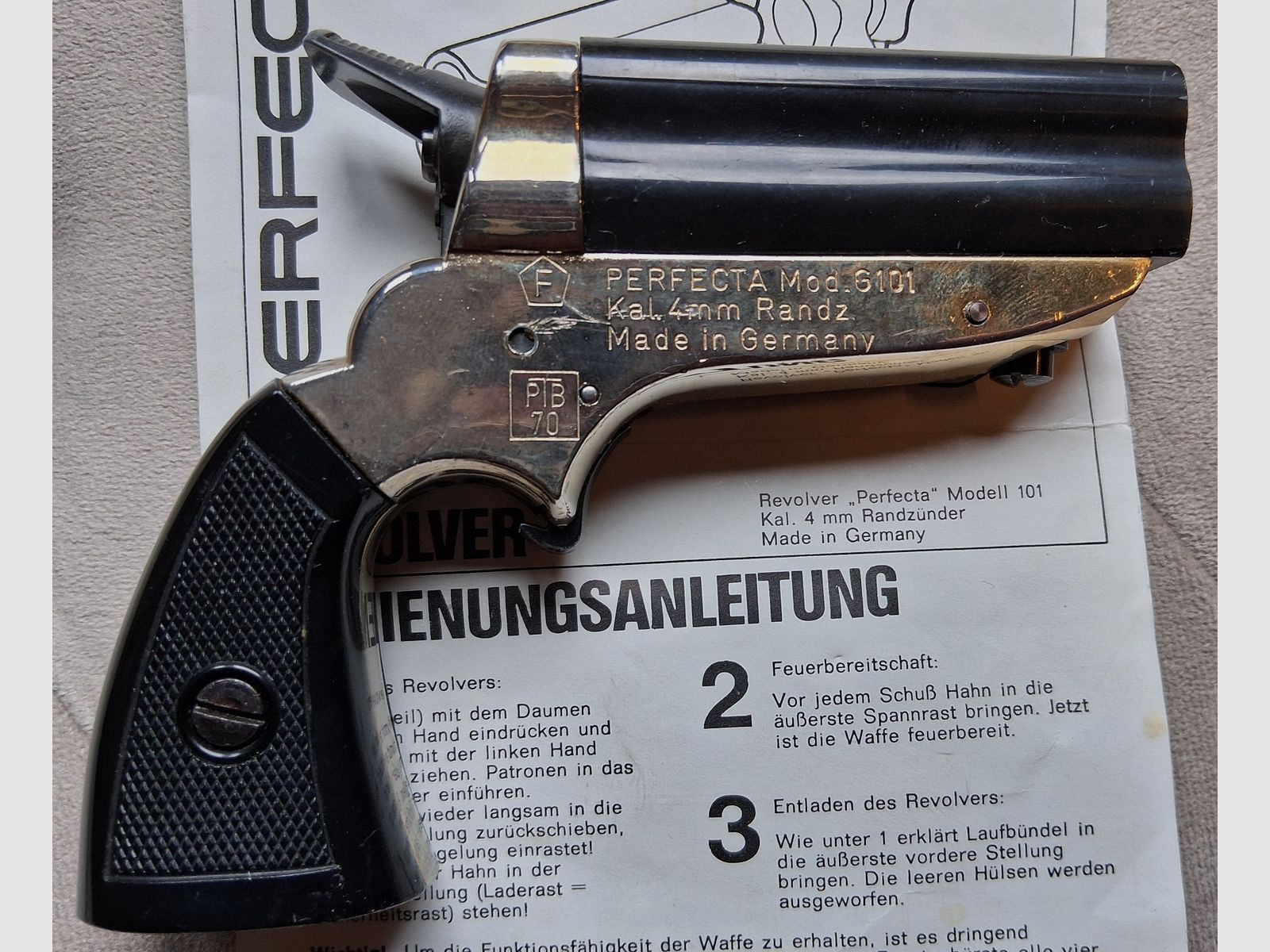 Pepperbox Perfecta G101 bundle revolver 4mmRl PTB 70 F-mark free of requirement