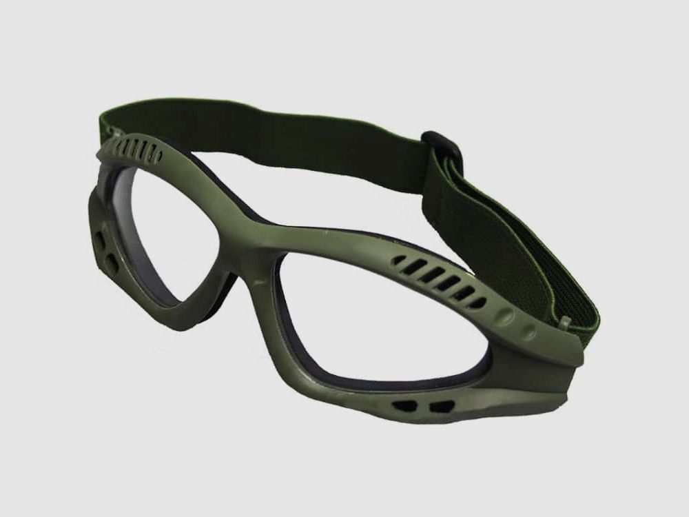DELTA SIX FlexProtect Airsoft beschermbril (olijf - helder glas)